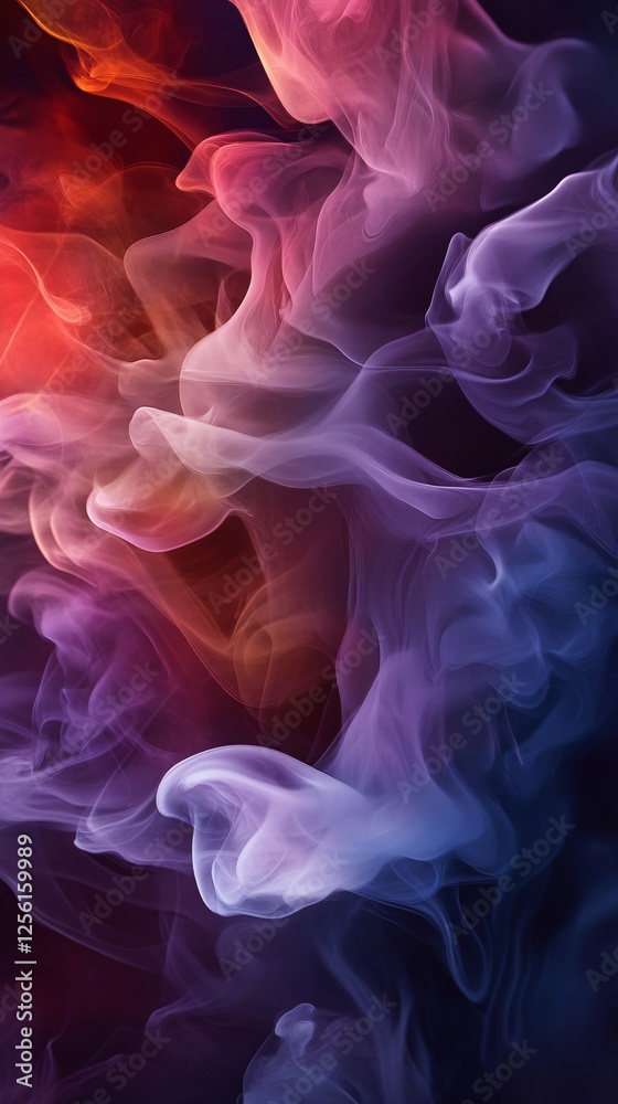 Fototapeta premium Abstract colorful smoke patterns in vibrant hues and fluid formations.