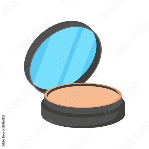 Compact Powder, Beauty and Spa Vector isolated Illustration