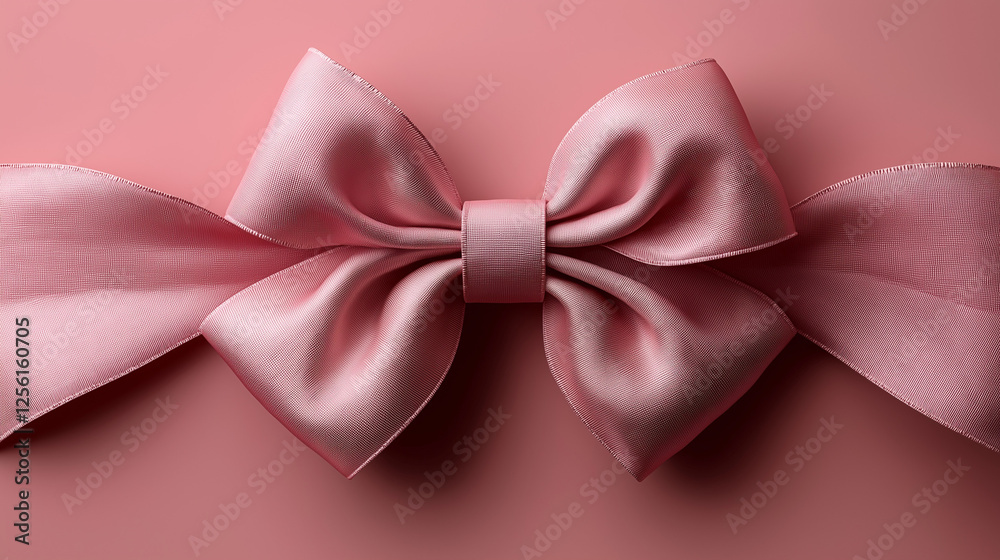 Delicate pink coquette bow ribbon beautifully arranged on soft pink background for elegant decor and creative projects Delicate pink coquette bow ribbon beautifully arranged on soft pink background for elegant decor and creative projects