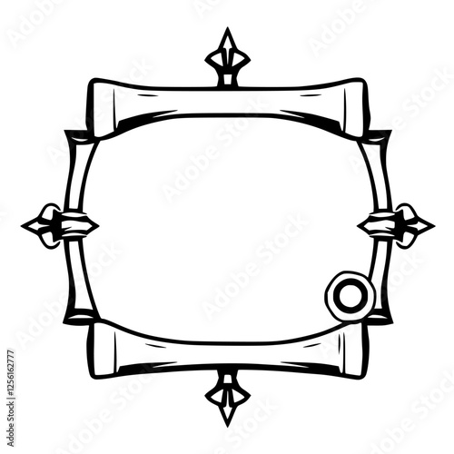 Ornamental Scrollwork with Compass Points and a Ring Design.
