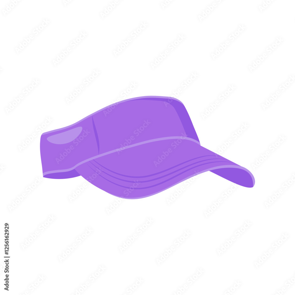 Fototapeta premium Visor Cap, Summer Flat Vector Illustration. Isolated