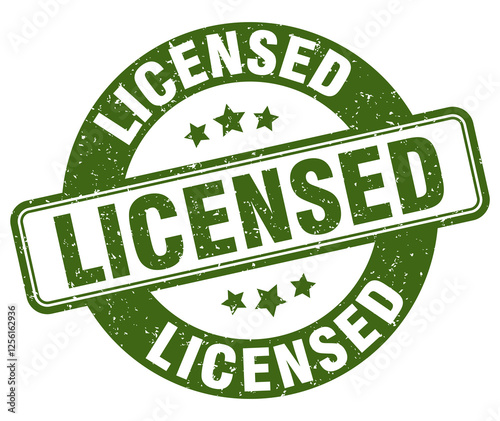 licensed stamp. licensed label. round grunge sign