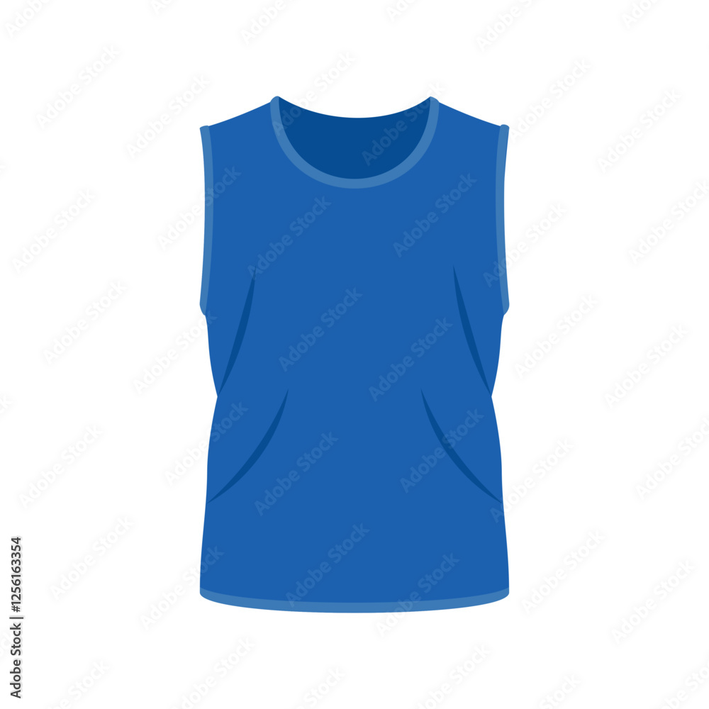 Sleeveless T shirt, Summer Flat Vector Illustration. Isolated