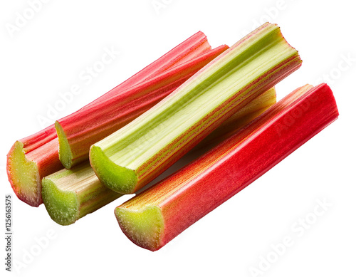 Rhubarb isolated on white background, cutout