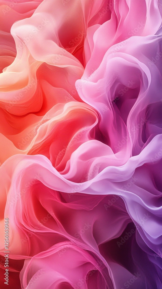 Fototapeta premium A vibrant swirl of flowing colors in shades of red, pink, and purple, creating a dreamy, artistic abstract background.