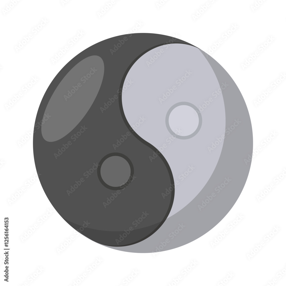 Yin And Yang flat vector illustration isolated Yin And Yang flat vector illustration isolated
