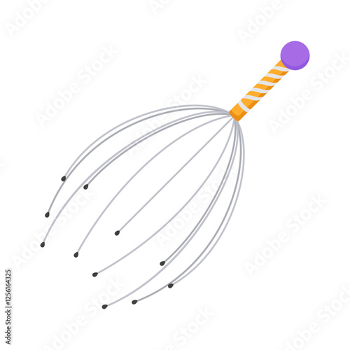 Scalp Massager flat vector illustration isolated