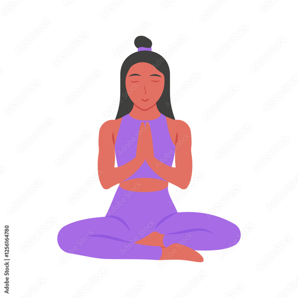 Meditation flat vector illustration isolated