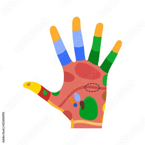Hand Reflexology flat vector illustration isolated