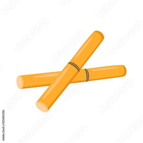 Bamboo Sticks flat vector illustration isolated