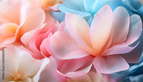 silky petals pastel colors closeup blossoms for background banner