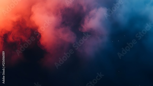 Vast colorful nebula with swirling clouds and twinkling stars in a night sky full of vibrant colors