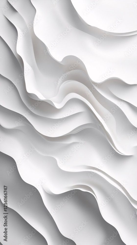 Fototapeta premium Abstract white waves creating a dynamic texture, highlighting the beauty of fluidity and motion.