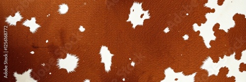 Brown and white cowhide texture. Natural animal print with soft, short hairs. Rustic, organic feel. Ideal for backgrounds, design elements, and western projects.