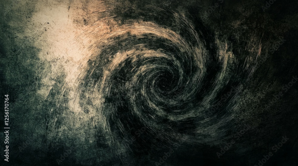 Fototapeta premium Abstract Dark Swirling Background with Textured Spiral Pattern