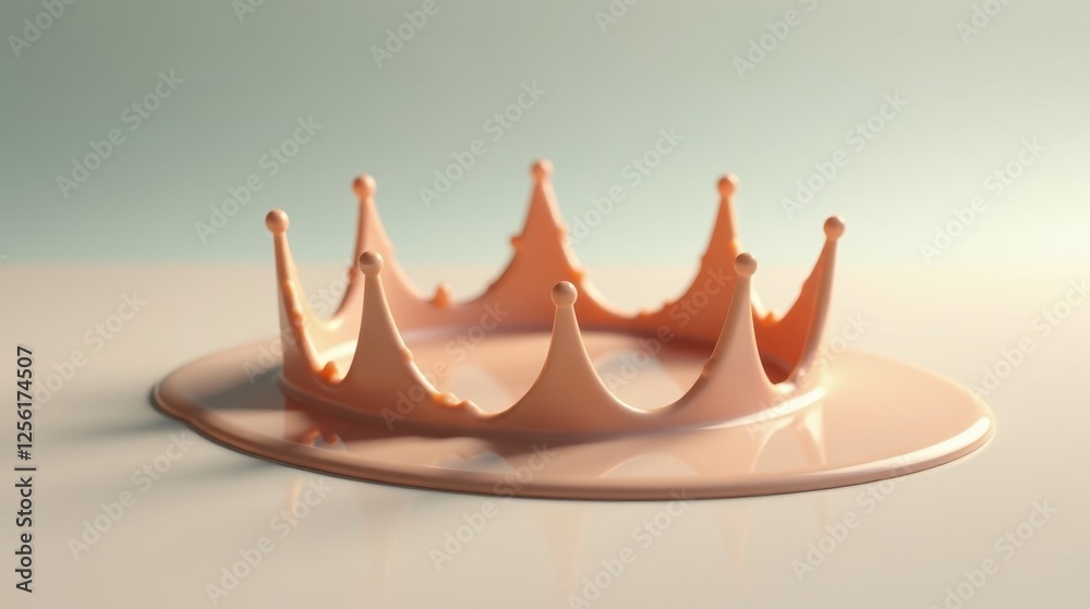 A Crown of Liquid in a Gentle Splash Forming a Regal Shape A Crown of Liquid in a Gentle Splash Forming a Regal Shape