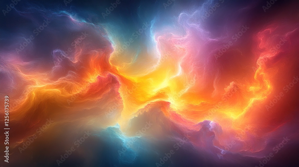 Abstract colorful nebula, cosmic clouds, vibrant energy swirls, fiery and icy textures. Abstract colorful nebula, cosmic clouds, vibrant energy swirls, fiery and icy textures.