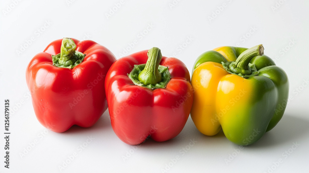 Bell Pepper on an isolated white background, object focused, png, stock image, hd quality Bell Pepper on an isolated white background, object focused, png, stock image, hd quality