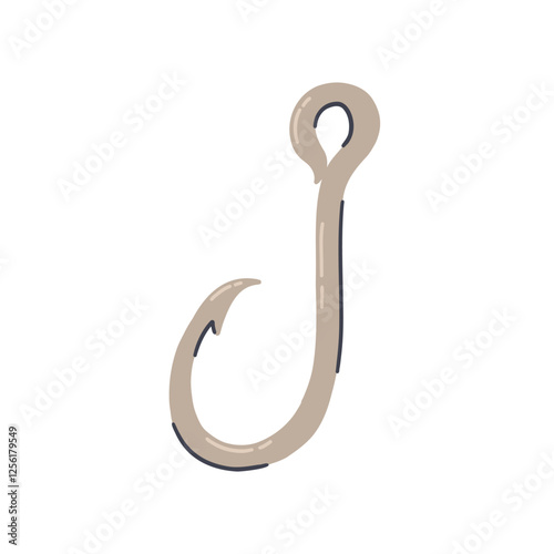 Empty Fish Hook Cartoon Single Symbol