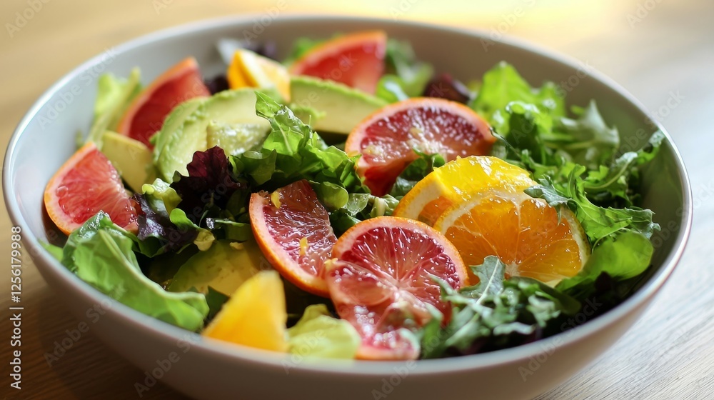 Fresh Mixed Salad with Citrus Fruits and Avocado in a Bowl Fresh Mixed Salad with Citrus Fruits and Avocado in a Bowl