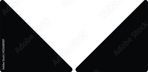 right and left triangle icon set. isolated on white background. design in trendy style. Black Silhouette Icons. Vector illustration