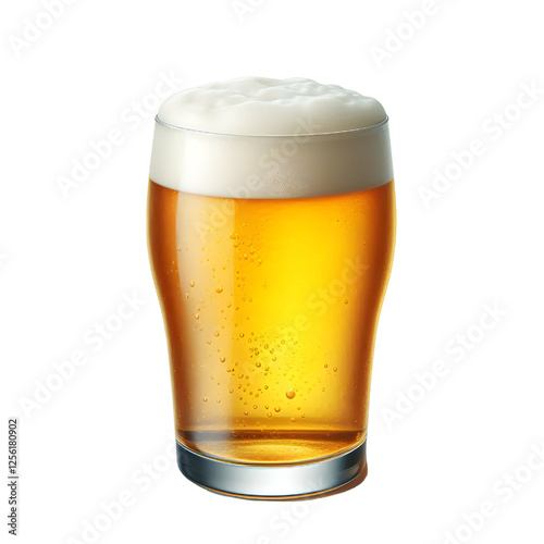 golden beer isolate on White background