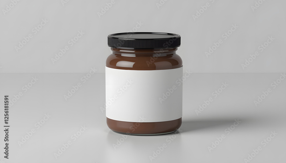 Glass Jar and Blank Label for Branding and Packaging Glass Jar and Blank Label for Branding and Packaging
