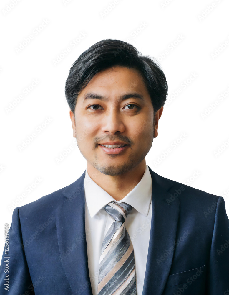 Portrait of only one Man. White Background. Portrait of only one Man. White Background.