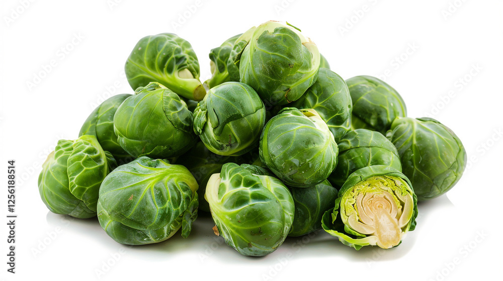 Brussels Sprouts on an isolated white background, object focused, png, stock image, hd quality, Brussels Sprouts on an isolated white background, object focused, png, stock image, hd quality,