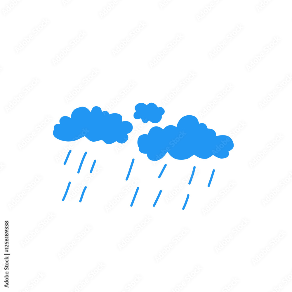 vector illustration of clouds with rain vector illustration of clouds with rain