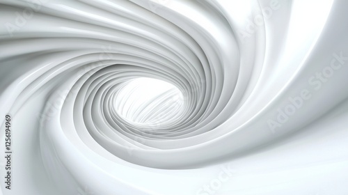 Fototapeta Naklejka Na Ścianę i Meble -  A white spiral with a hole in the middle