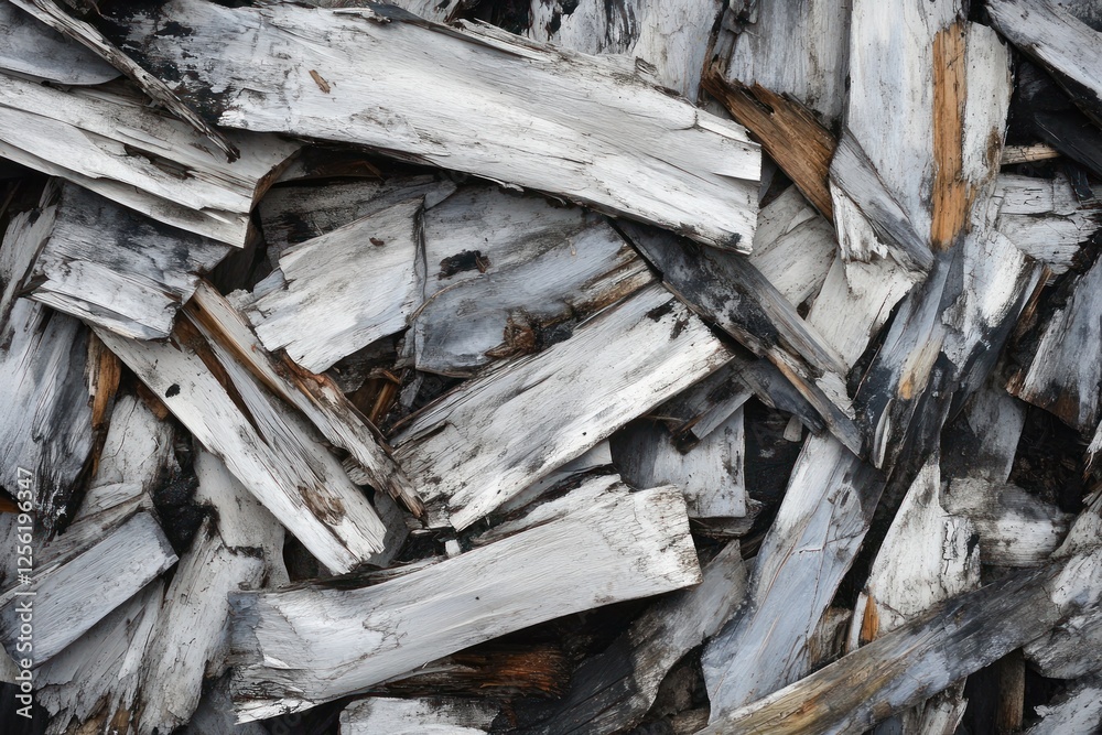 A close-up view of stacked, weathered wooden planks showcasing textures and colors in nature A close-up view of stacked, weathered wooden planks showcasing textures and colors in nature