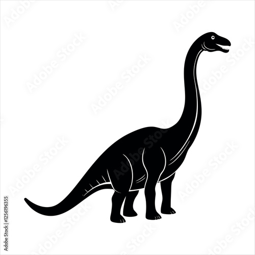 Diplodocus Extinct Animal silhouette on isolated background tyrannosaurus dinosaur vector illustration