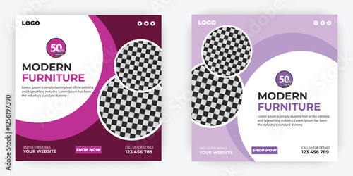 Modern furniture square flyer design

