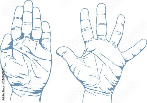 Flat design, hand and fingers exercises, medical illustration. Exercises 3