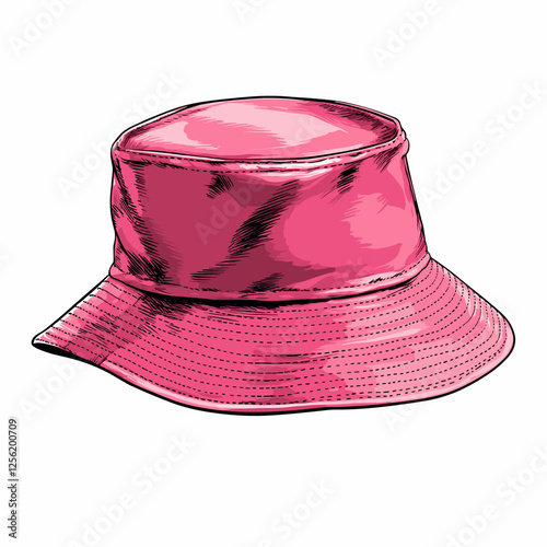 Bucket hat template vector illustration isolated on a white background