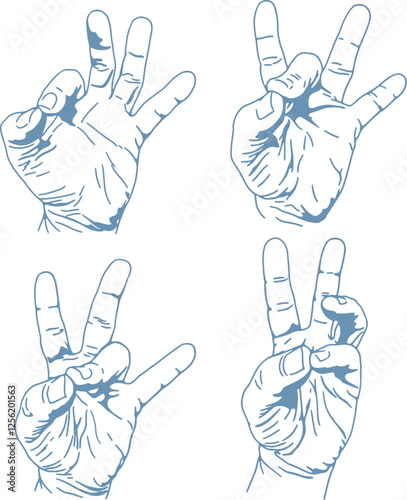 Flat design, hand and fingers exercises, medical illustration. Exercises 5