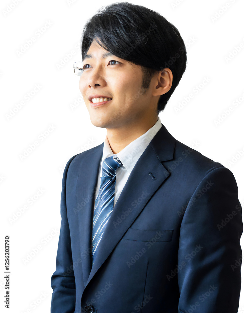 Portrait of only one Man. White Background. Portrait of only one Man. White Background.