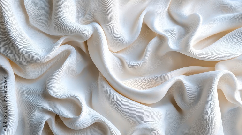 A white fabric with a wave pattern A white fabric with a wave pattern