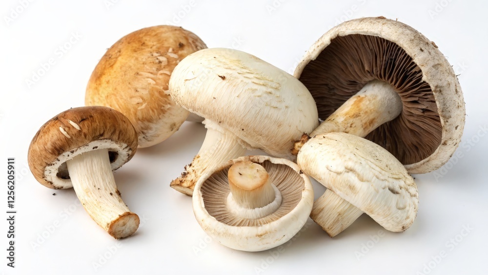 Mushrooms on White Background Mushrooms on White Background