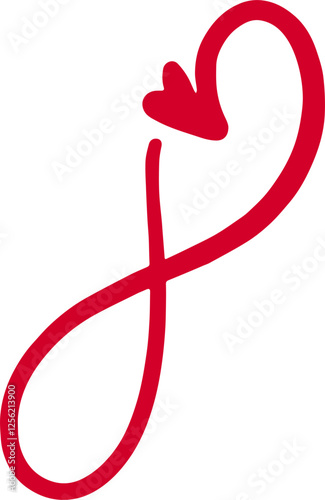 Red Heart icon vector. Calligraphic love heart sign.  for decoration Valentine Love Wedding