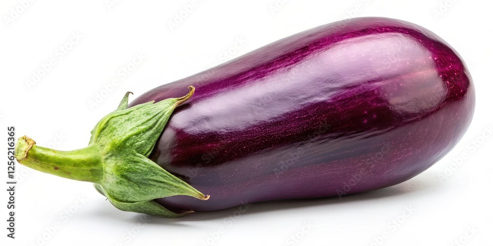 Single Eggplant on White Background Single Eggplant on White Background