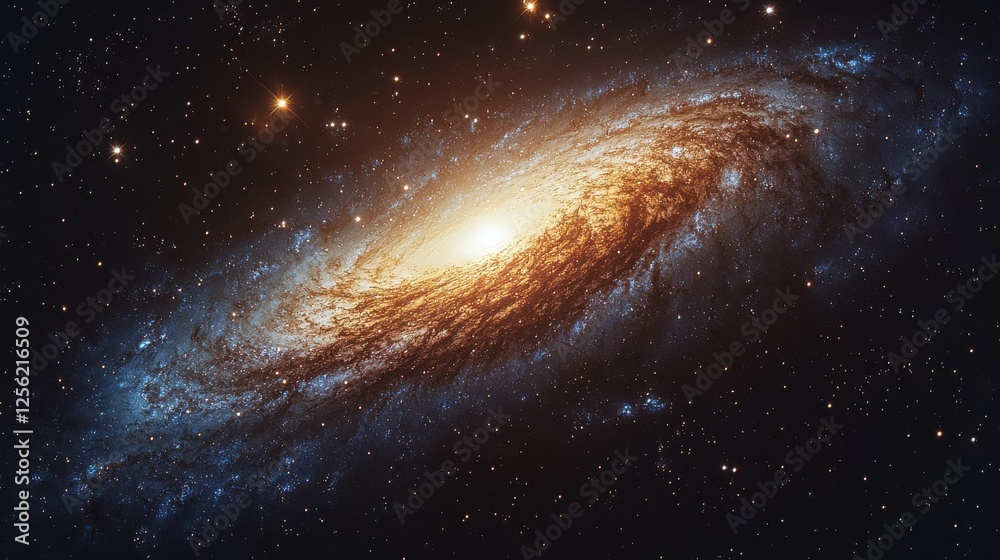 Fototapeta premium Spiral Galaxy in the Cosmic Night