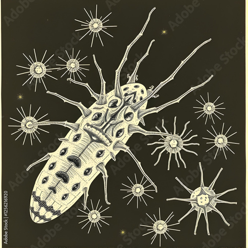 Alcyonarian Spicules, vintage illustration. photo