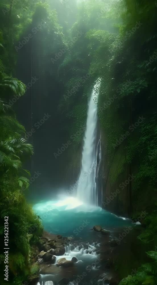 custom made wallpaper toronto digitalwild long turquoise rock waterfall big forest stream nature mountain fall 4k majestic jungle flowing environment daytime amazing view water tropical spray top ecology no idylli video green beautiful