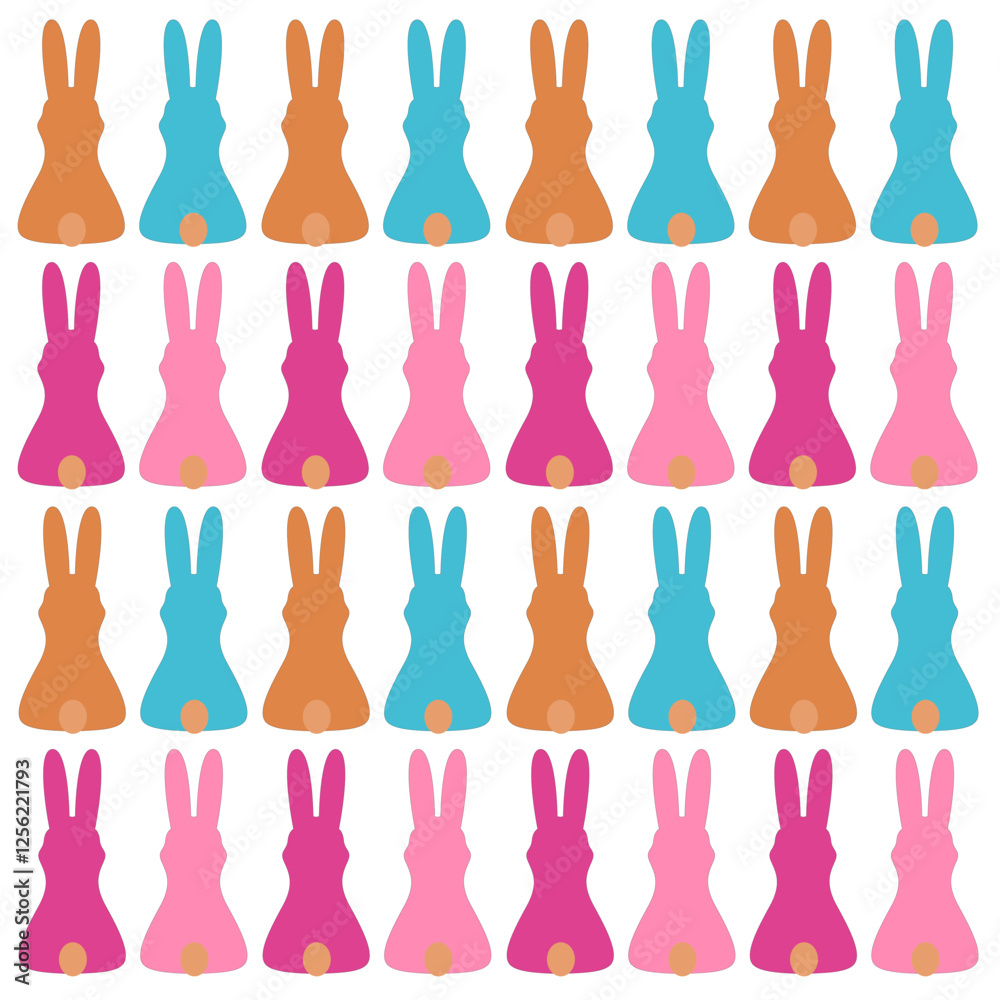 COLORFUL BUNNIES EASTER SPRING PATTERN TEXTURE BACKGROUND COLORFUL BUNNIES EASTER SPRING PATTERN TEXTURE BACKGROUND