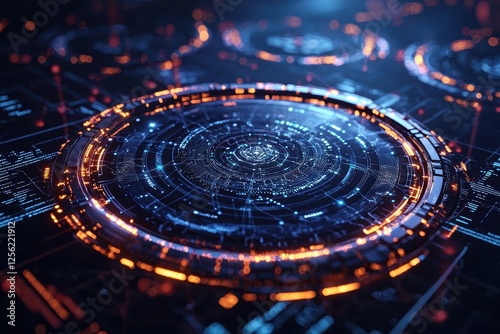 Wallpaper Mural Ai-powered blockchain hub illuminates digital future technology landscape high fidelity futuristic viewpoint innovative concept Torontodigital.ca