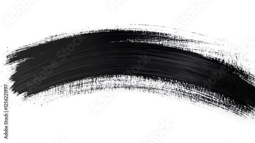 Black brush stroke and watercolor black smear isolated on clean white background vector illustration