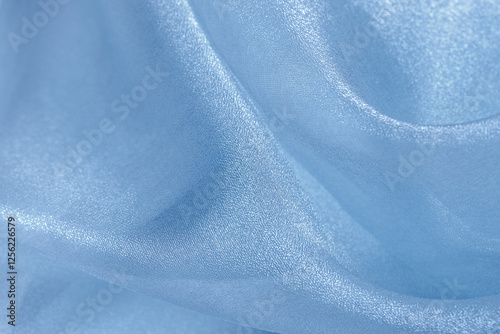 Blue organza fabric texture background