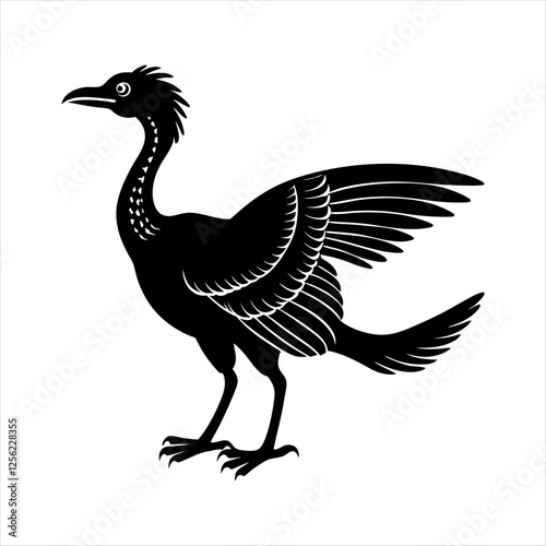 Archaeopteryx Extinct Animals silhouette vector illustration of an eagle